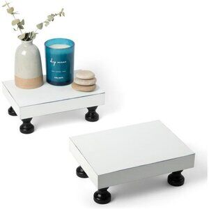 Set of 2 Wood Riser Trays – Water-Resistant, Easy-Assembly Wood Tray Risers